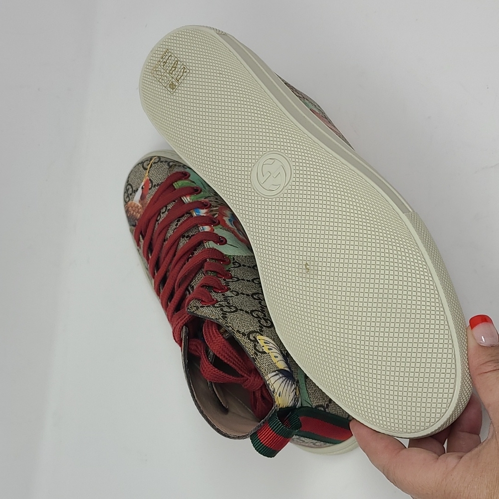 Gucci Unisex Coated Canvas High Top Sneaker Men's Size 5 G Women 9 - Picture 7 of 10